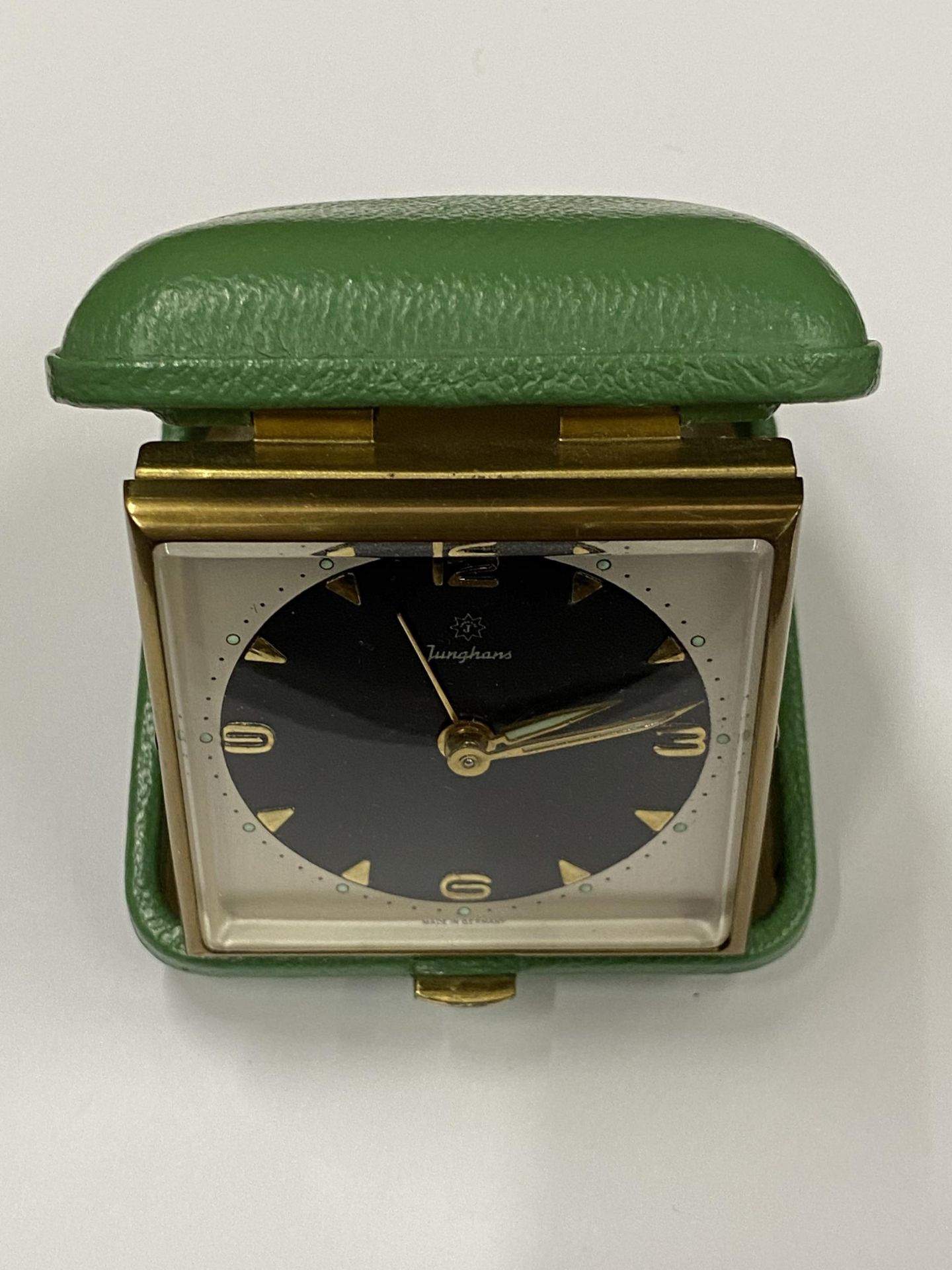 A VINTAGE JUNGHANS BEDROOM ALARM CLOCK