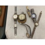 A QUANTITY OF VINTAGE WRISTWATCHES TO INCLUDE PULSAR AND SEIKO PLUS A SMITH'S POCKET WATCH