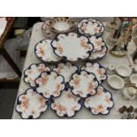 A COLLECTION OF ANTIQUE DAISY SHAPED PLATES PLUS CARLISLE WARE BURGESS BROTHERS BOWLS