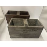 TWO VINTAGE STLYE WOODEN BOXES