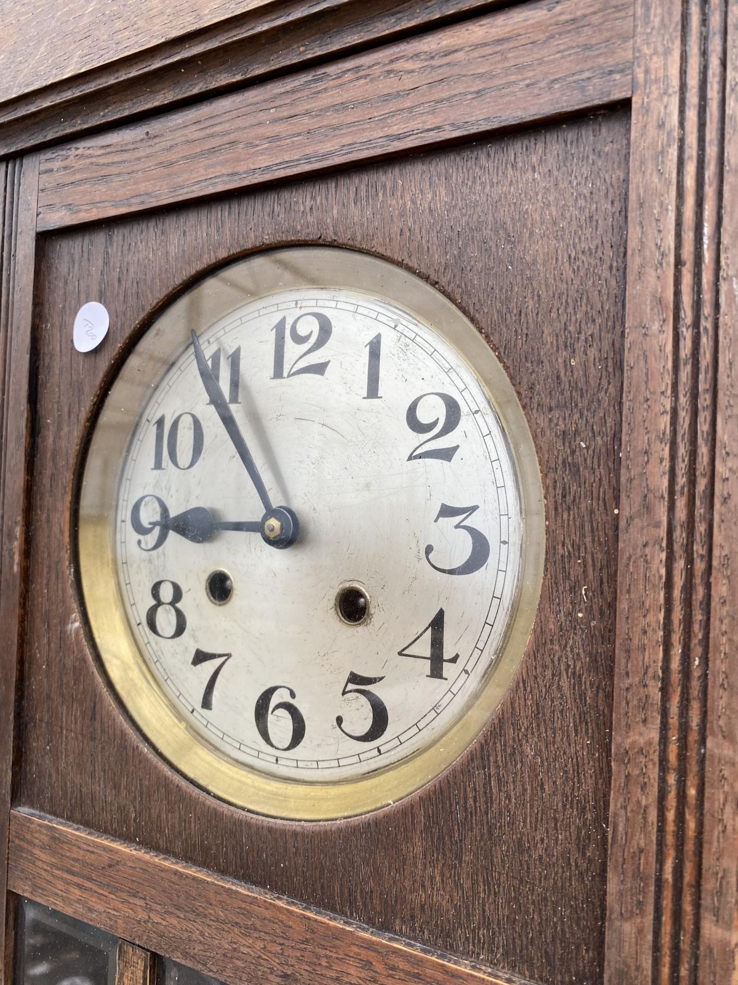 A VINTAGE OAK CASED VIENNA STYLE WALL CLOCK - Image 2 of 4