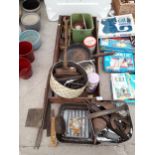 A LARGE ASSORTMENT OF VINTAGE TOOLS TO INCLUDE FILES, OIL CAN, SPANNERS ETC