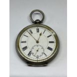 A MARKED 935 SILVER POCKET WATCH