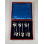 A CASED SET OF SIX SHEFFIELD HALLMARKED SILVER TEASPOONS