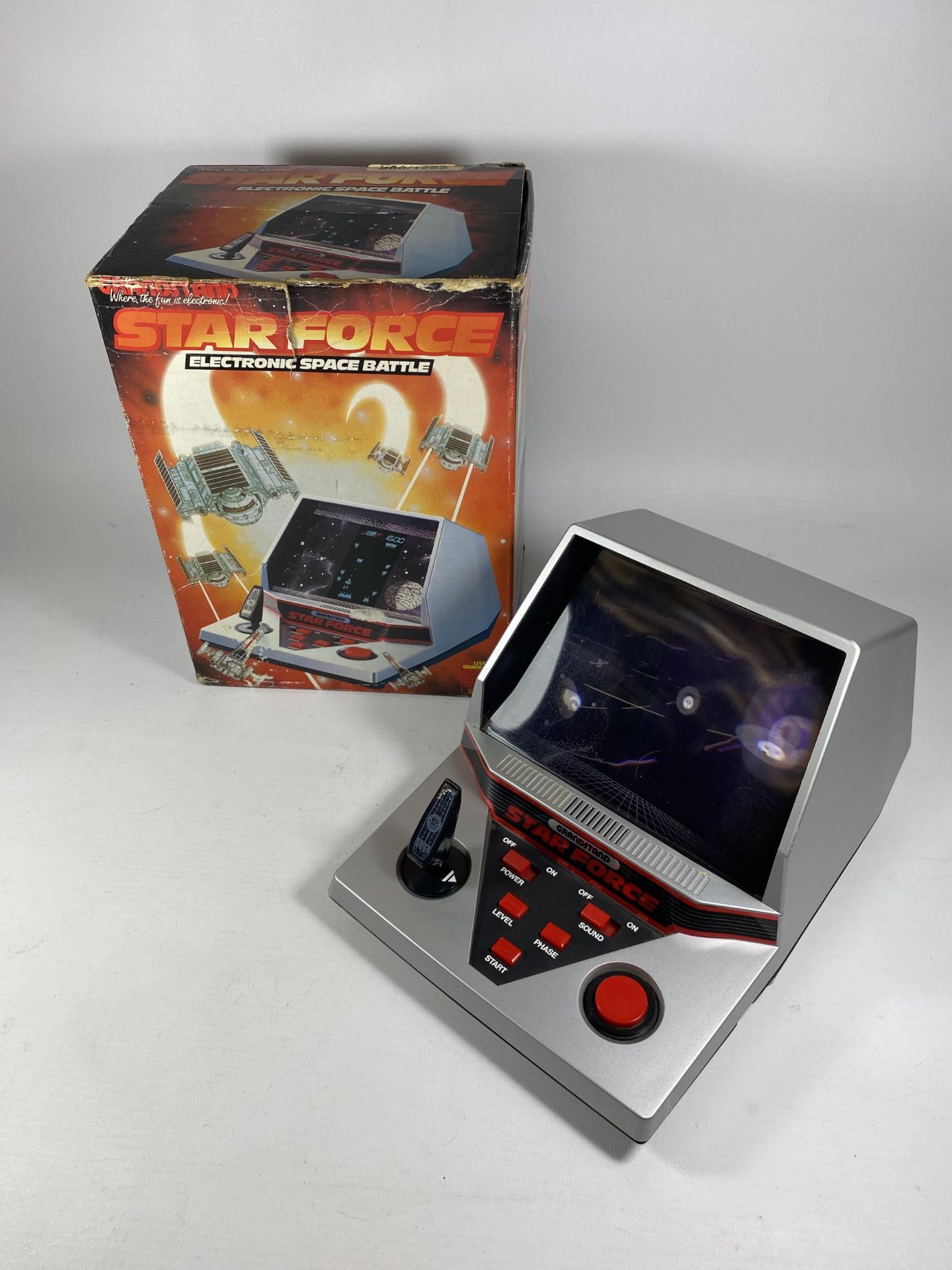 A BOXED RETRO STAR FORCE ELECTRONIC SPACE BATTLE GAME