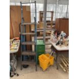 AN ASSORTMENT OF ITEMS TO INCLUDE A FIVE RUNG STEP LADDER, SIX DRAWER FILING CABINET, SACK TRUCK A/