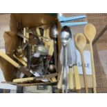A MIXED LOT OF SILVER PLATED FLATWARE