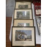 FOUR FRAMEDVINTAGEMACCLESFIELD SILK PICTURES TO INCLUDE 'THE HANGING GATE', SULGRAVE MANOR', '