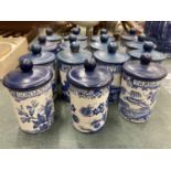 A COLLECTION OF SPODE 'THE BLUE ROOM' SPICE JARS - 15 IN TOTAL