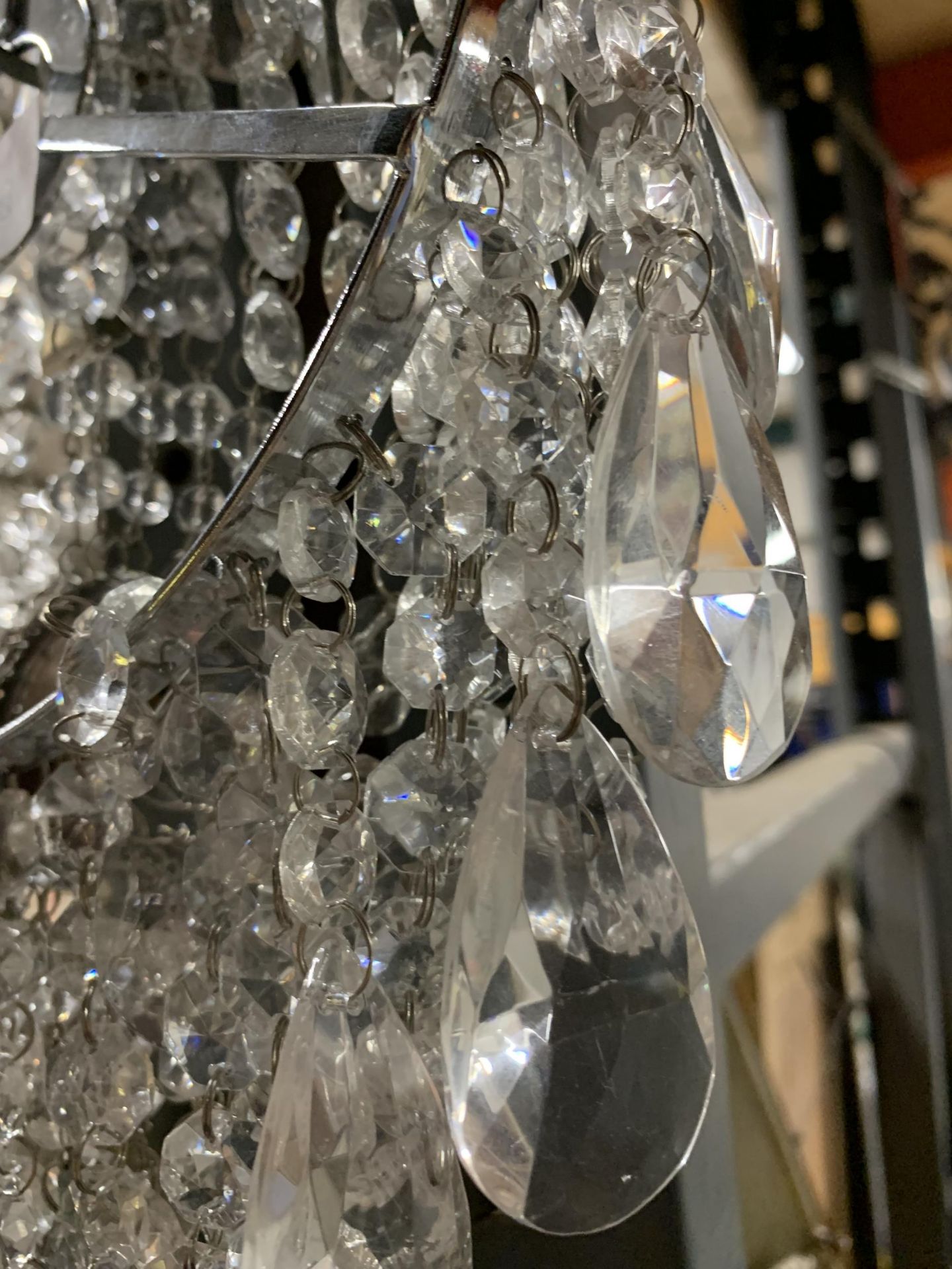 A CEILING LAMP SHADE WITH CRYSTAL DROPLETS - Image 2 of 2