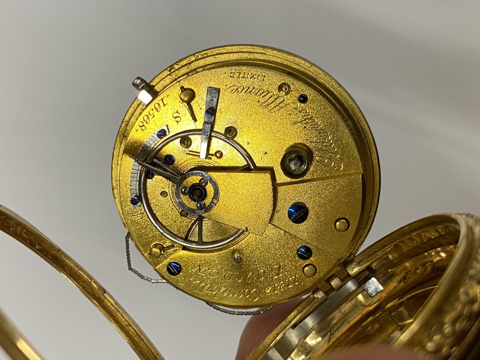 A GOLDSMITHS ALLIANCE, CORNHILL, LONDON 18CT YELLOW GOLD POCKET WATCH, GROSS WEIGHT 62G (MISSING - Image 5 of 6