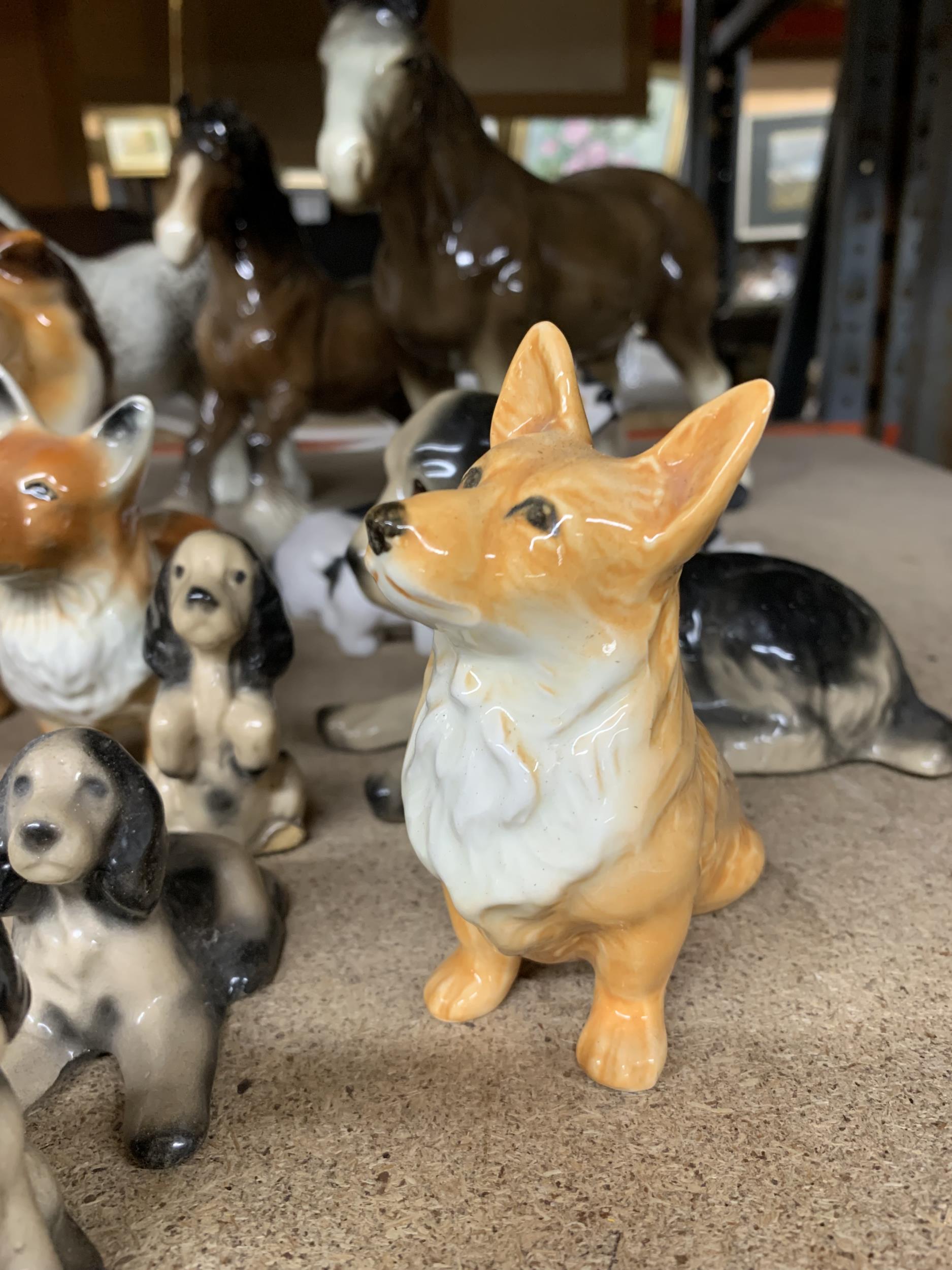 A QUANTITY OF ANIMAL FIGURES TO INCLUDE HORSES, A LION AND DOGS - Image 2 of 5