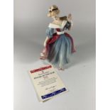 A ROYAL DOULTON FIGURE AMY WITH CERTIFICATE