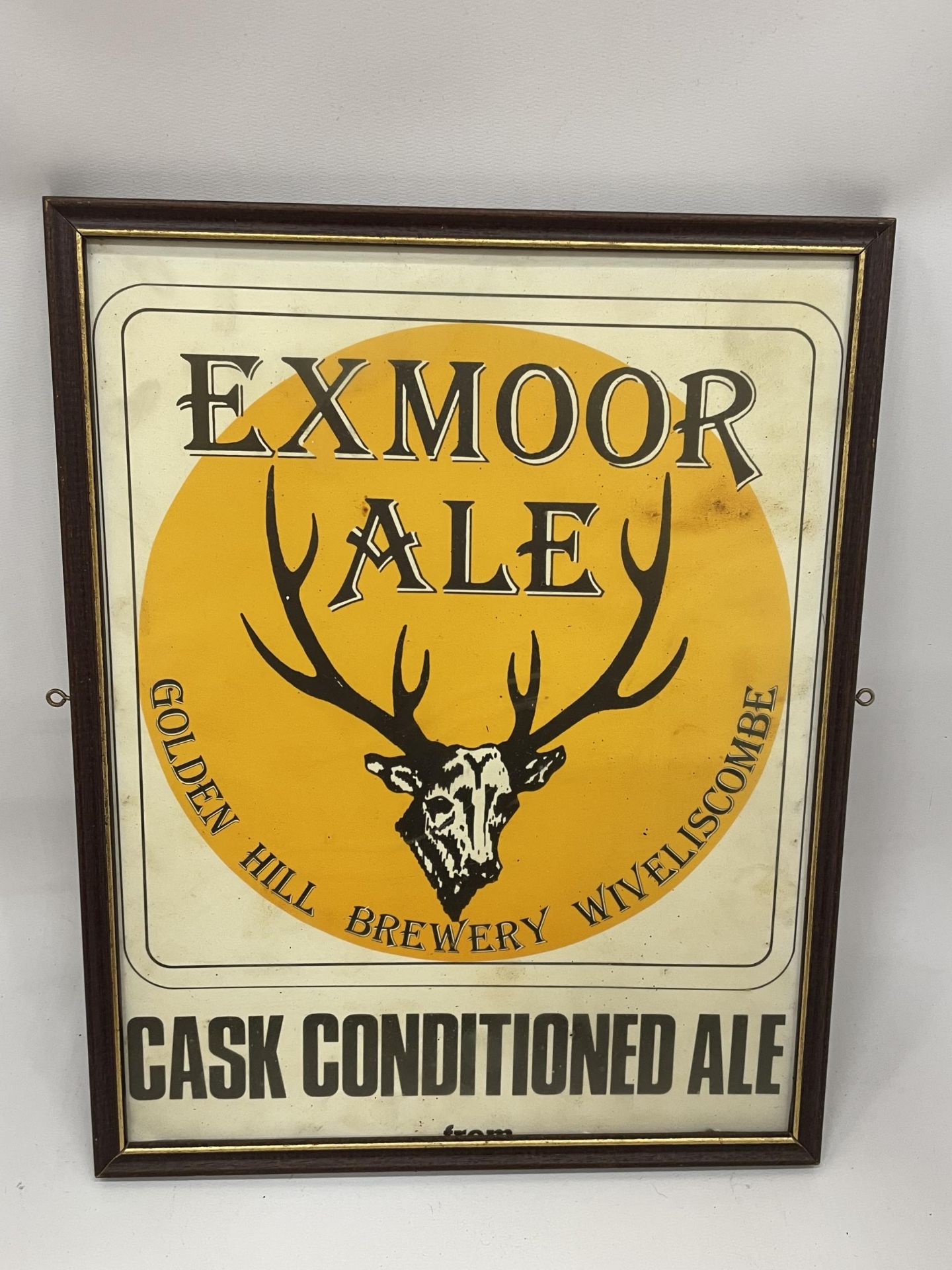 A VINTAGE EXMOOR ALE BREWERANIA FRAMED POSTER