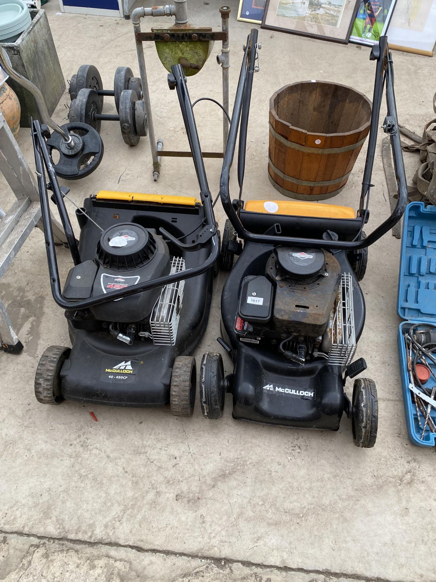 TWO MCCULLOCH PETROL LAWN MOWERS FOR SPARES AND REPAIRS