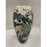 A LARGE MOORCROFT POTTERY DOLPHIN PATTERN NUMBERED EDITION VASE, NO. 34, DATED 2015, HEIGHT 37CM (