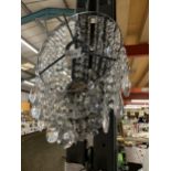 A CEILING LAMP SHADE WITH CRYSTAL DROPLETS