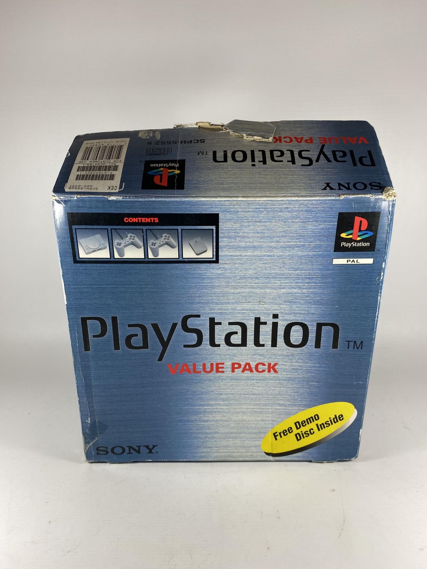 A BOXED PLAYSTATION 1 VALUE PACK CONSOLE