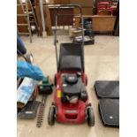 A MOUNTFIELD RS100 PETROL LAWN MOWER COMPLETE WITH GRASS BOX