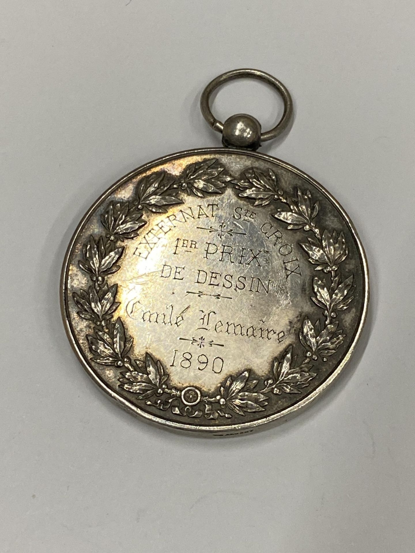 A 19TH CENTURY SILVER FRENCH 1ST PRIZE FOR DRAWING MEDAL FROM CAMBRAI CHRISTIAN SCHOOL, WEIGHT 52G