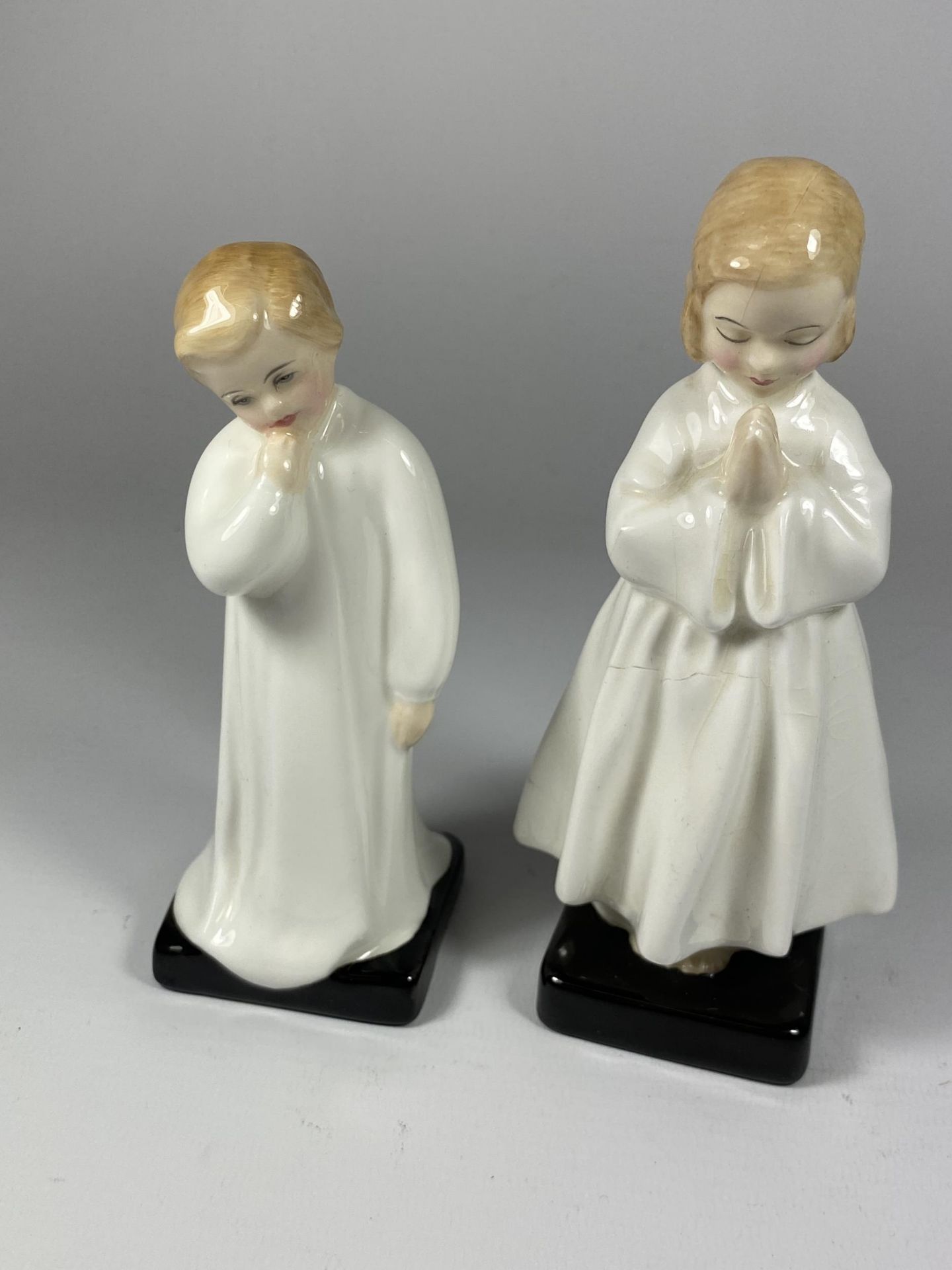 TWO ROYAL DOULTON FIGURES - BEDTIME (A/F) & DARLING