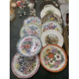 A COLLECTION OF CABINET PLATES TO INCLUDE DANBURY MINT 'BOUQUETS OF THE WORLD' - 10 IN TOTAL