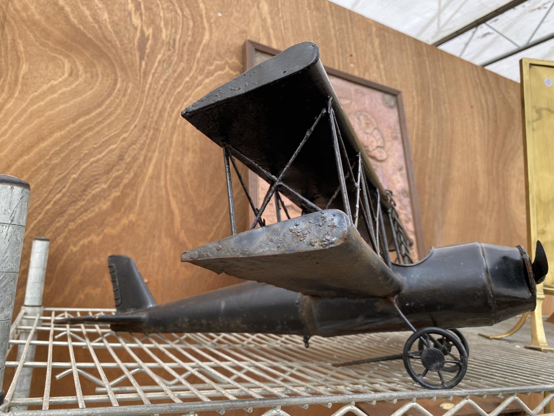 A VINTAGE STYLE METAL AREOPLANE - Image 2 of 6