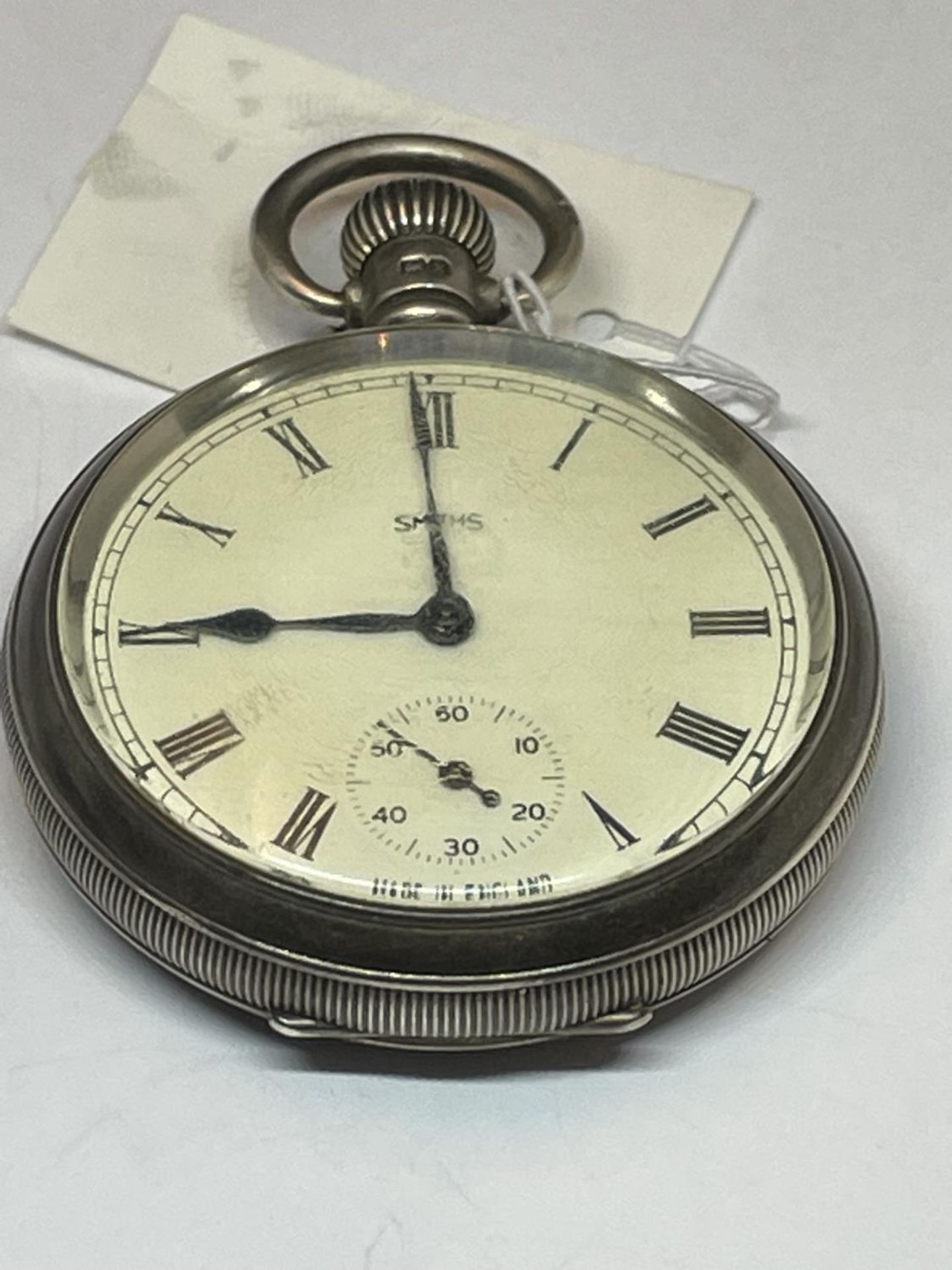 A HALLMARKED BIRMINGHAM SILVER POCKET WATCH, CASED BY A L DENILSON, MOVEMENT BY SMITHS WITH ENAMAL - Image 5 of 5