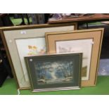 TWO FRAMED WATERCOLOURS, ONE STILL LIFE -GLASS A/F, THE OTHER A WOODLAND SETTING PLUS A LIMITED