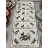 SIX PORTMEIRION 'THE HOLLY AND THE IVY' PLACEMATS