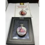 A DUCHESS OF HAMILTON SILVER PLATED POCKET WATCH SEEN WORKING BUT NO WARRANTY WITH COA AND BOX