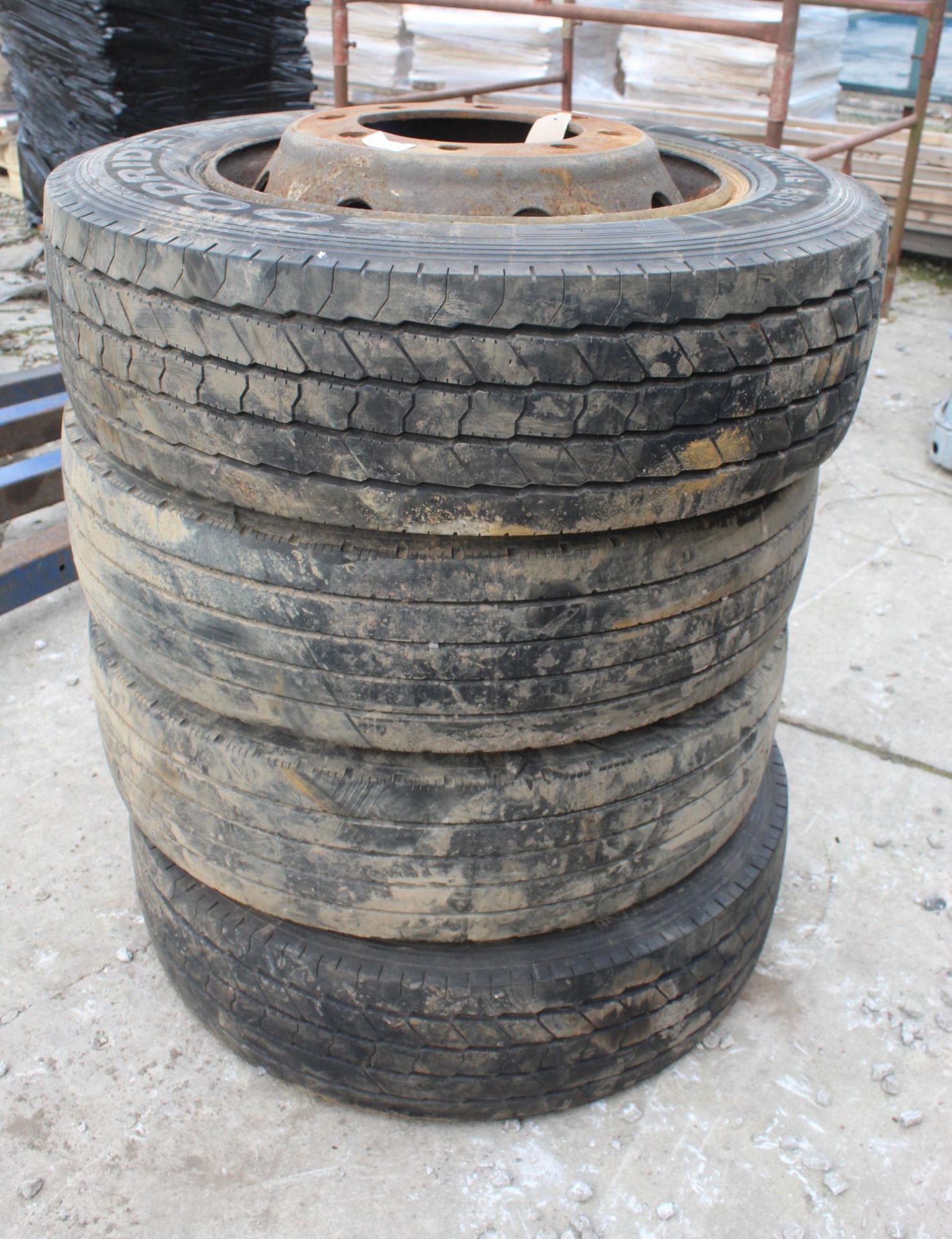 4 X 8 STUD WHEELS AND TYRES 136/134M 245/70R 19.5 NO VAT