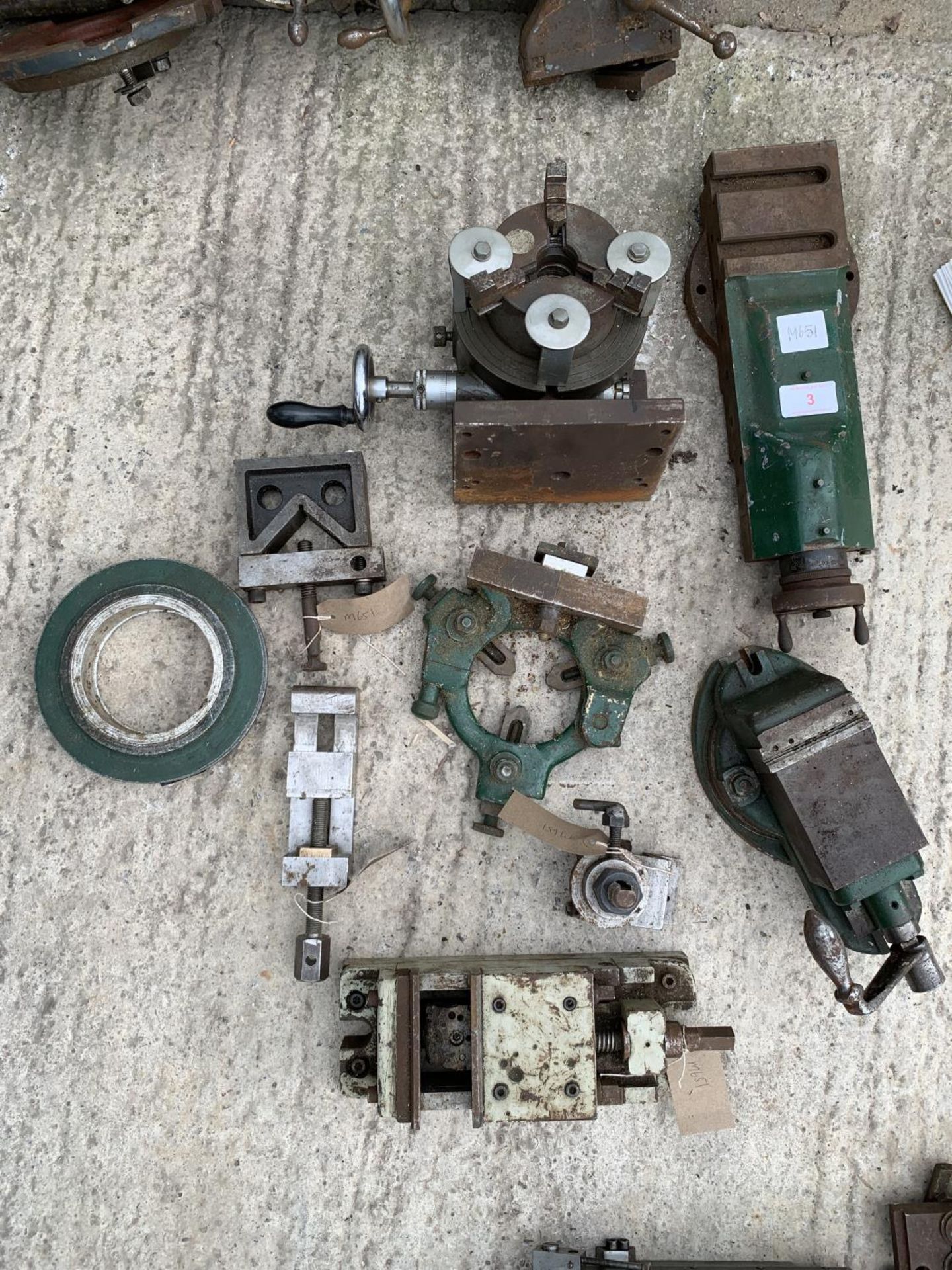 TEN VARIOUS LATHE PARTS AND ATTACHMENTS NO VAT