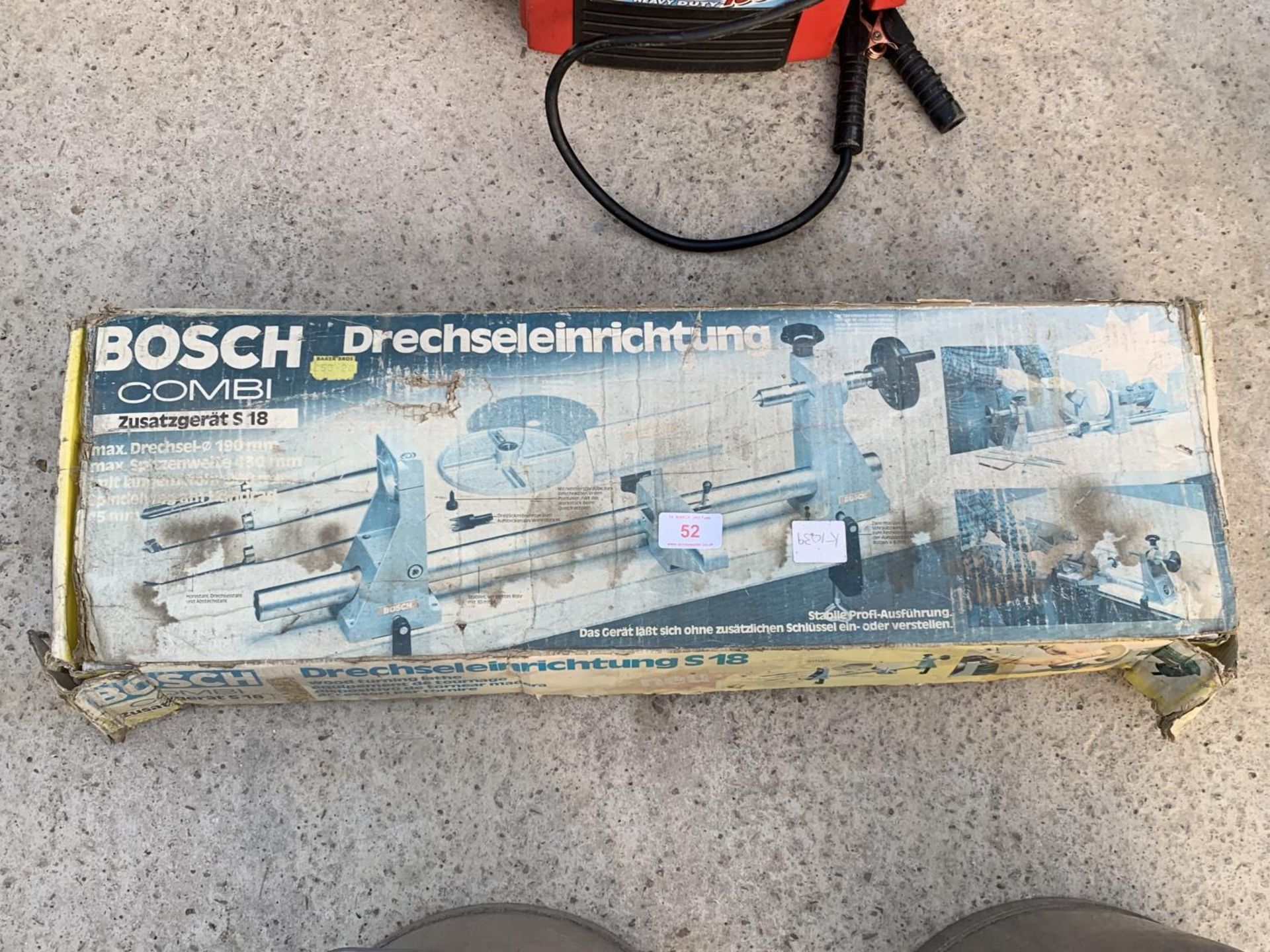 A BOXED BOSCH COMBI WOOD TURNING ATTACHMENT NO VAT