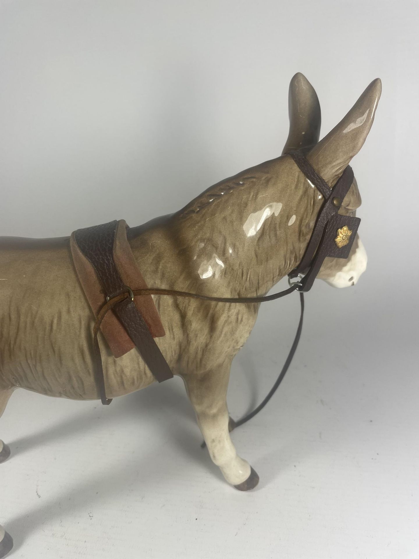 A SYLVAC DONKEY FIGURE WITH LEATHER REIGNS - Image 3 of 4