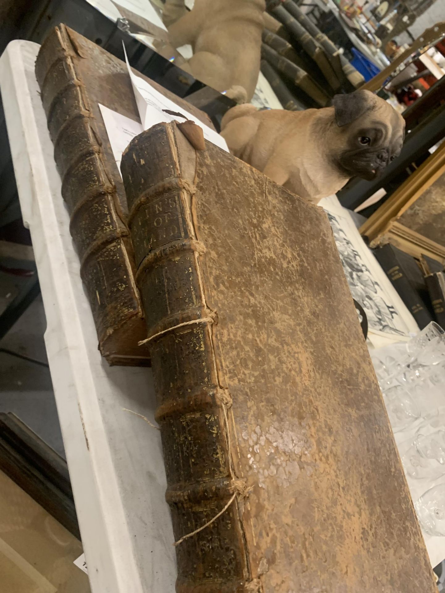 TWO LARGE ANTIQUARIAN FOLIO LEATHER BOUND 'HISTORY OF ENGLAND' DATED 1751 - Image 4 of 4