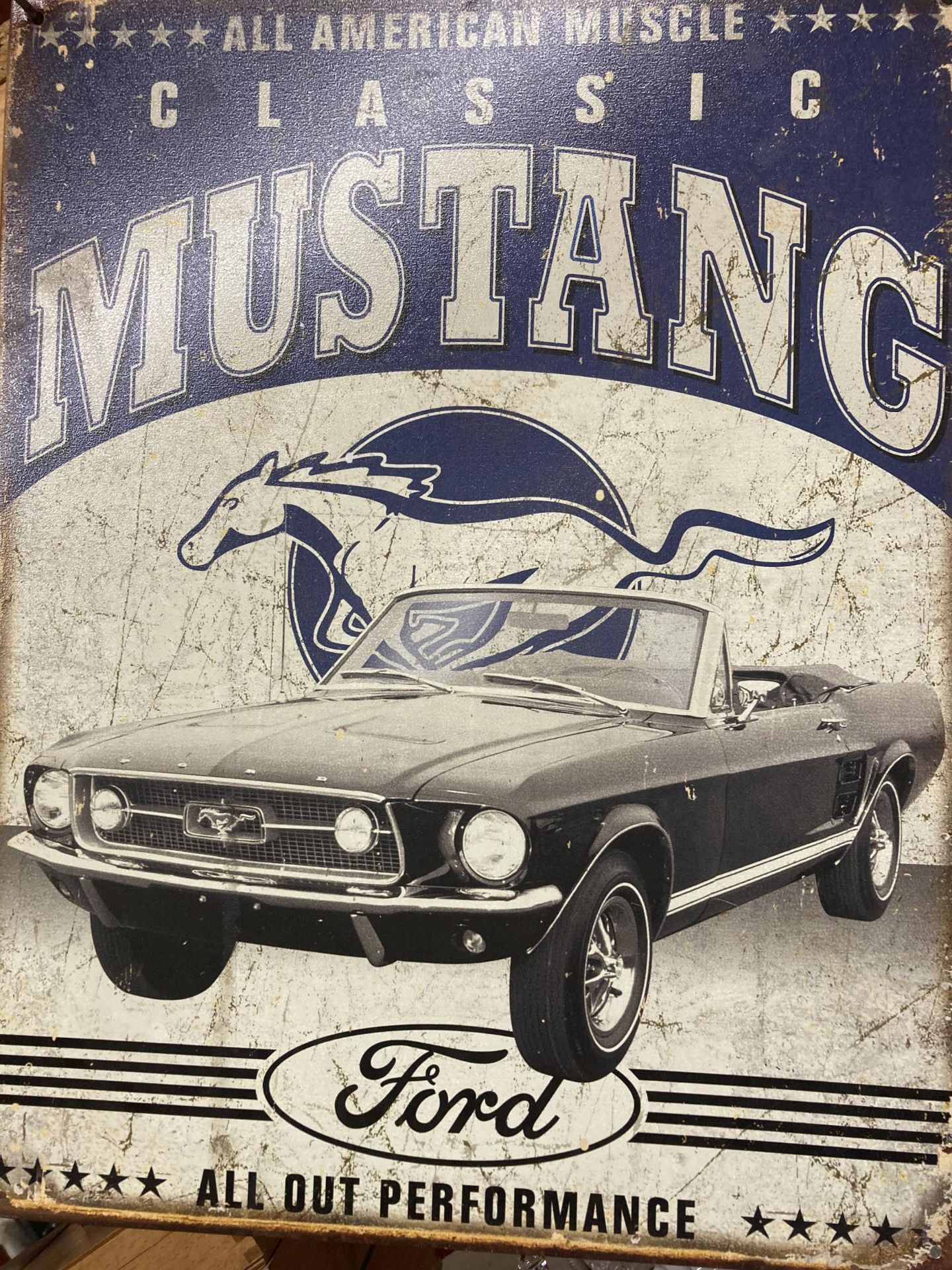 A FORD MUSTANG TIN SIGN 32CM X 40CM - Image 2 of 2