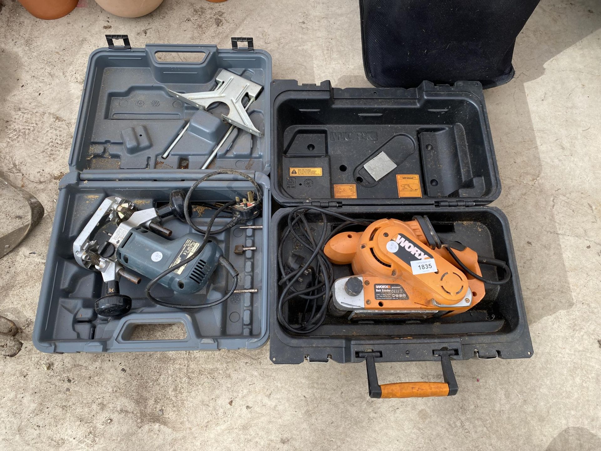 A WORX ELECTRIC PLANER AND A HITACHI ROUTER