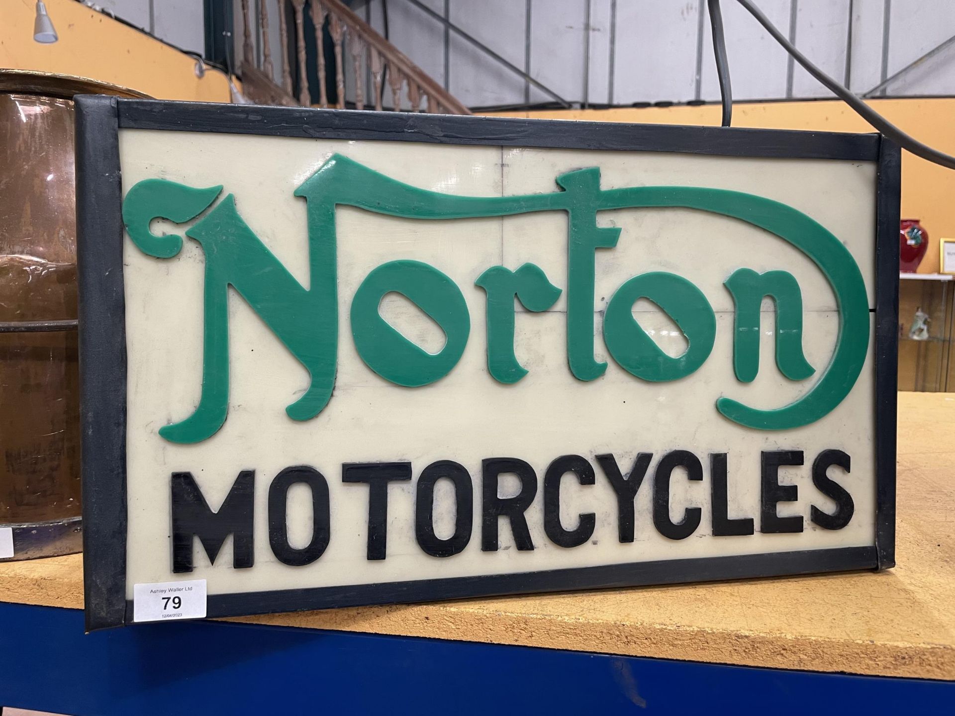 A NORTON MOTORCYCLES ILLUMINATED BOX SIGN