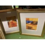 TWO MODERN GOLD FRAMED AND MOUNTED PRINTS OF TUSCANY