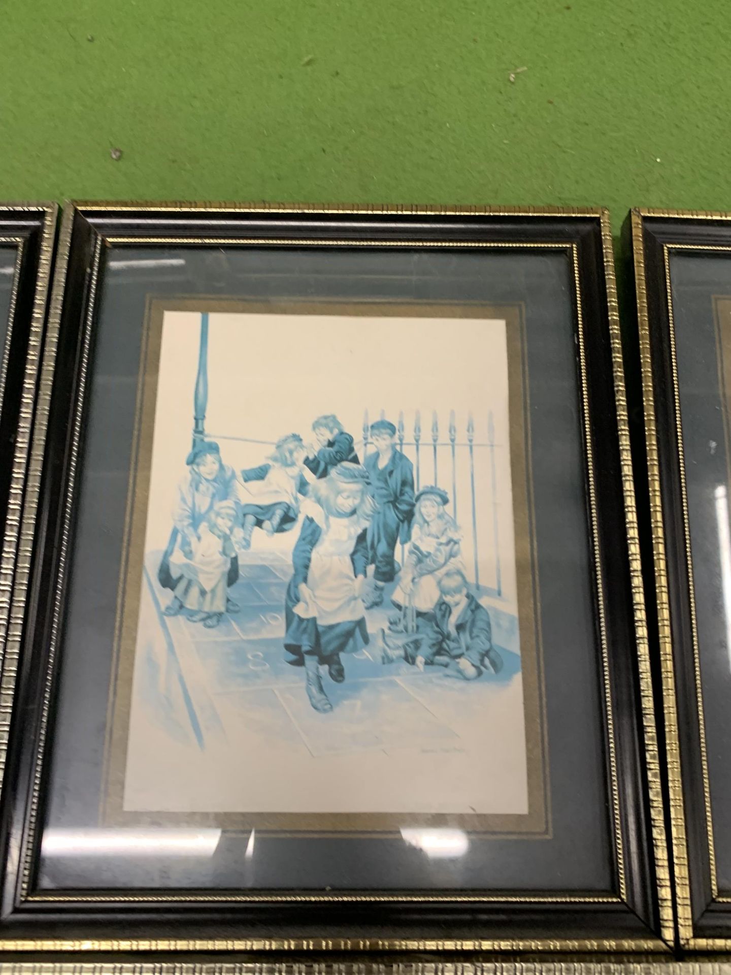 FOUR FRAMED PRINTS BY GERALD EMBLETON DEPICTING VICTORIAN PLAYGROUND DAYS - Image 4 of 5