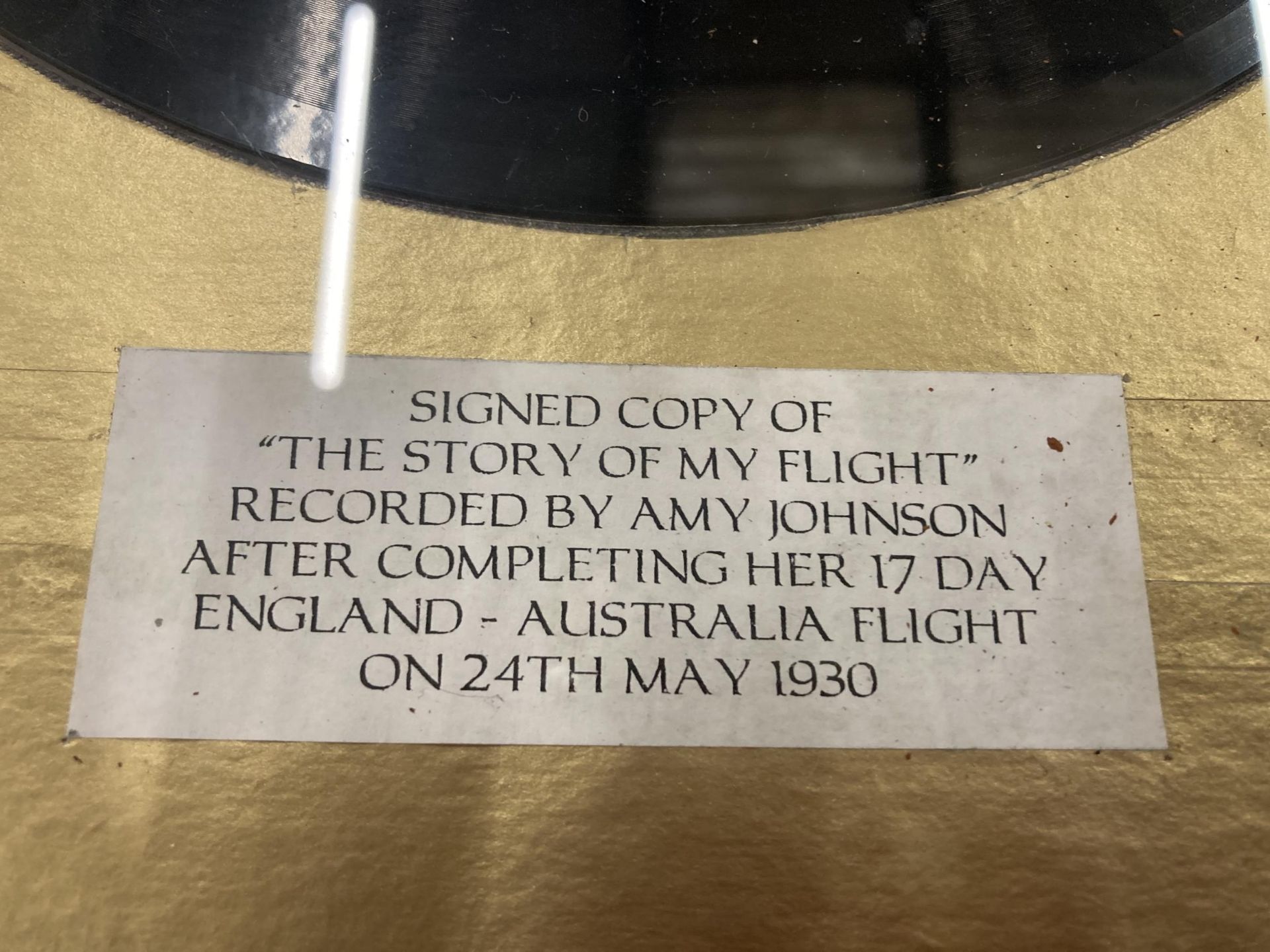 A FRAMED COPY OF 'THE STORY OF MY FLIGHT' RECORDED BY AMY JOHNSON AFTER COMPLETING HER 17 DAY - Image 2 of 3