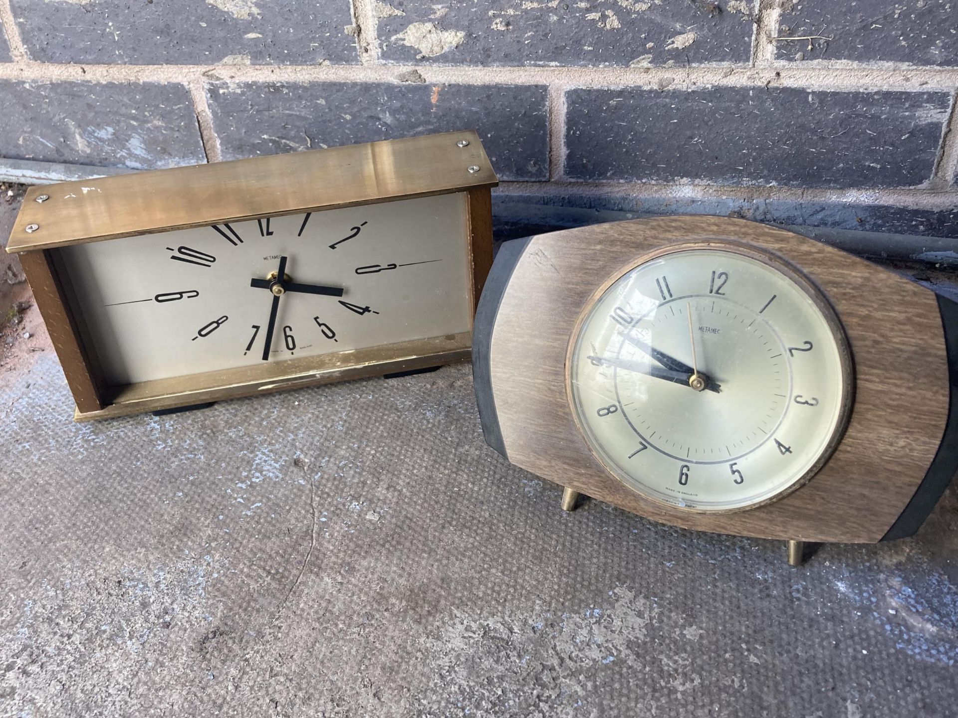 TWO VINTAGE METAMEC MANTLE CLOCKS