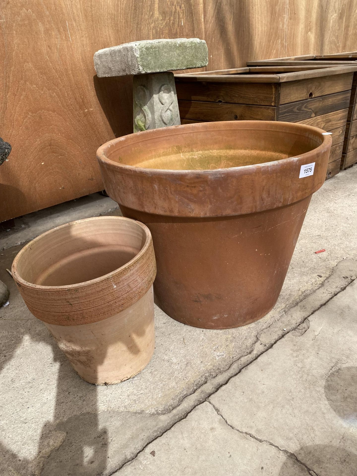 TWO GRADUATED TERRACOTTA POTS