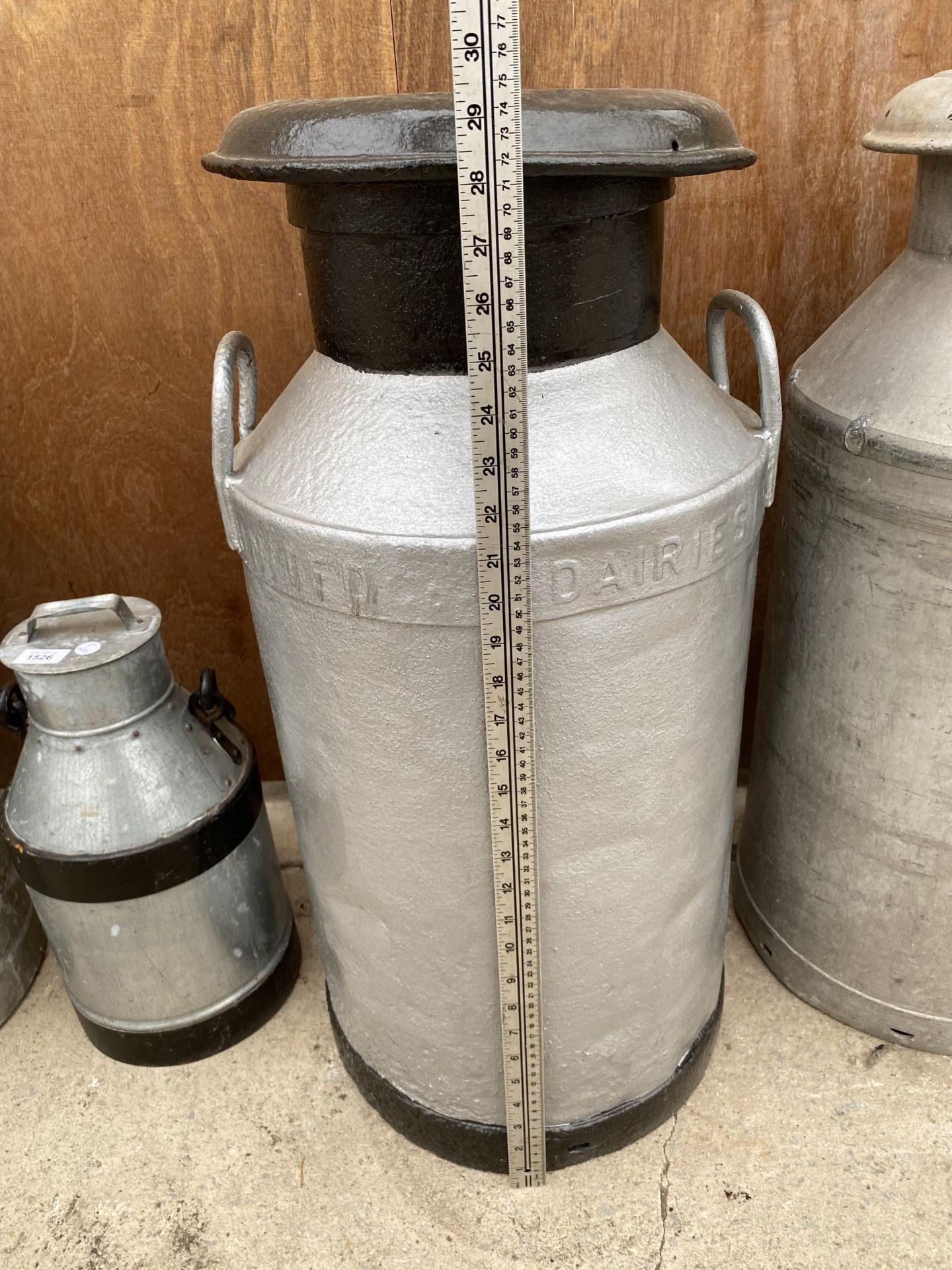 AN ALUMINIUM 'UNITED DAIRIES' MILK CHURN COMPLETE WITH LID - Image 2 of 2