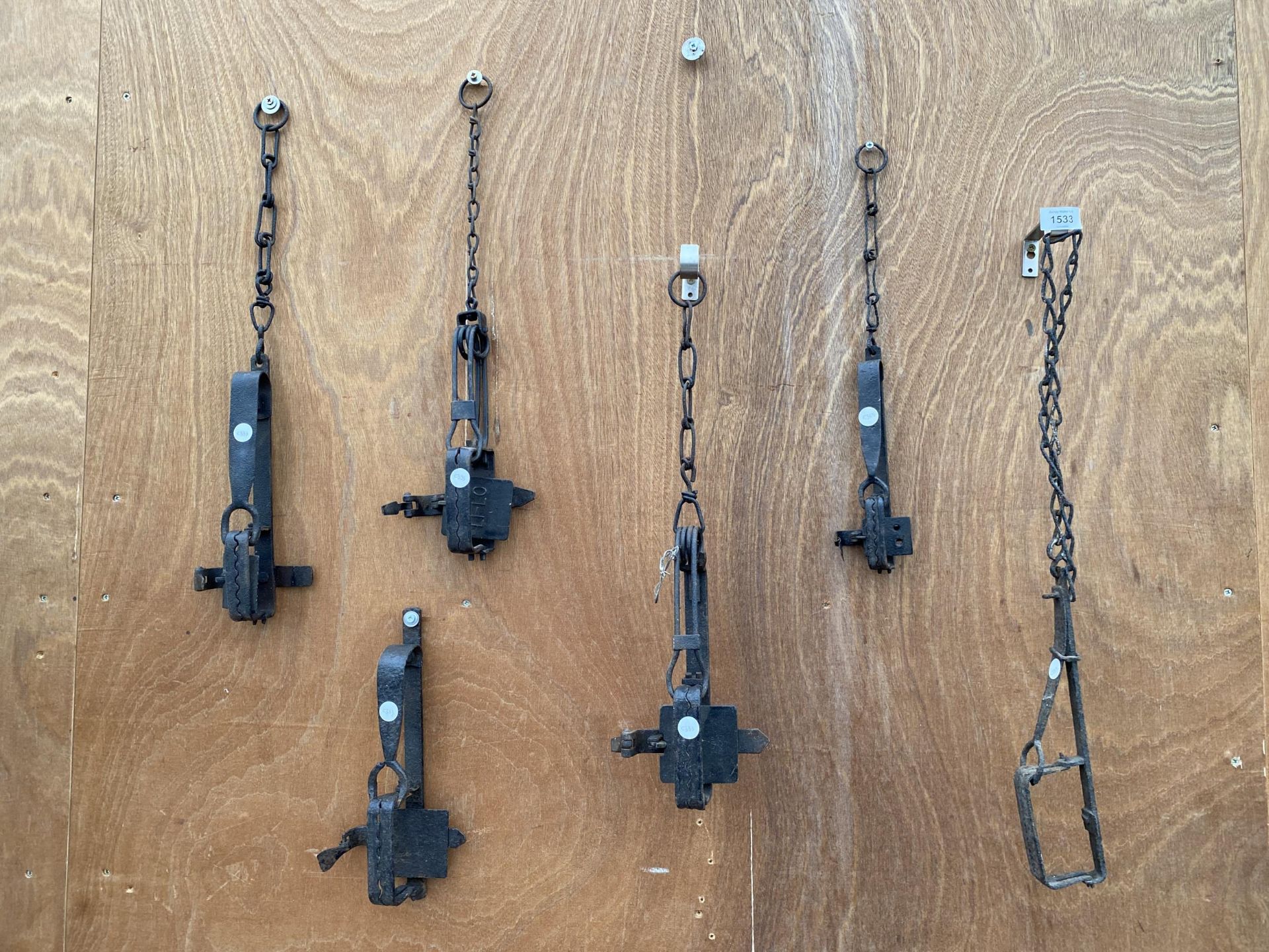 SIX VARIOUS VINTAGE ANIMAL TRAPS