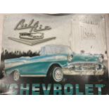 A BEL-AIR CHEVROLET TIN SIGN 41CM X 32CM