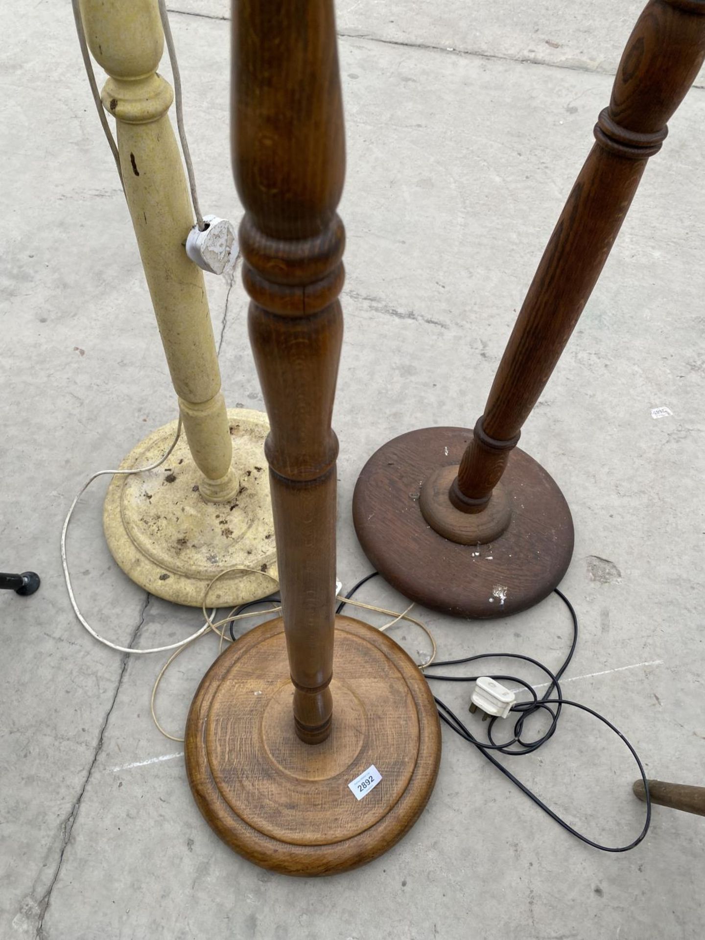 THREE STANDARD LAMPS WITH TURNED COLUMN - Image 2 of 2