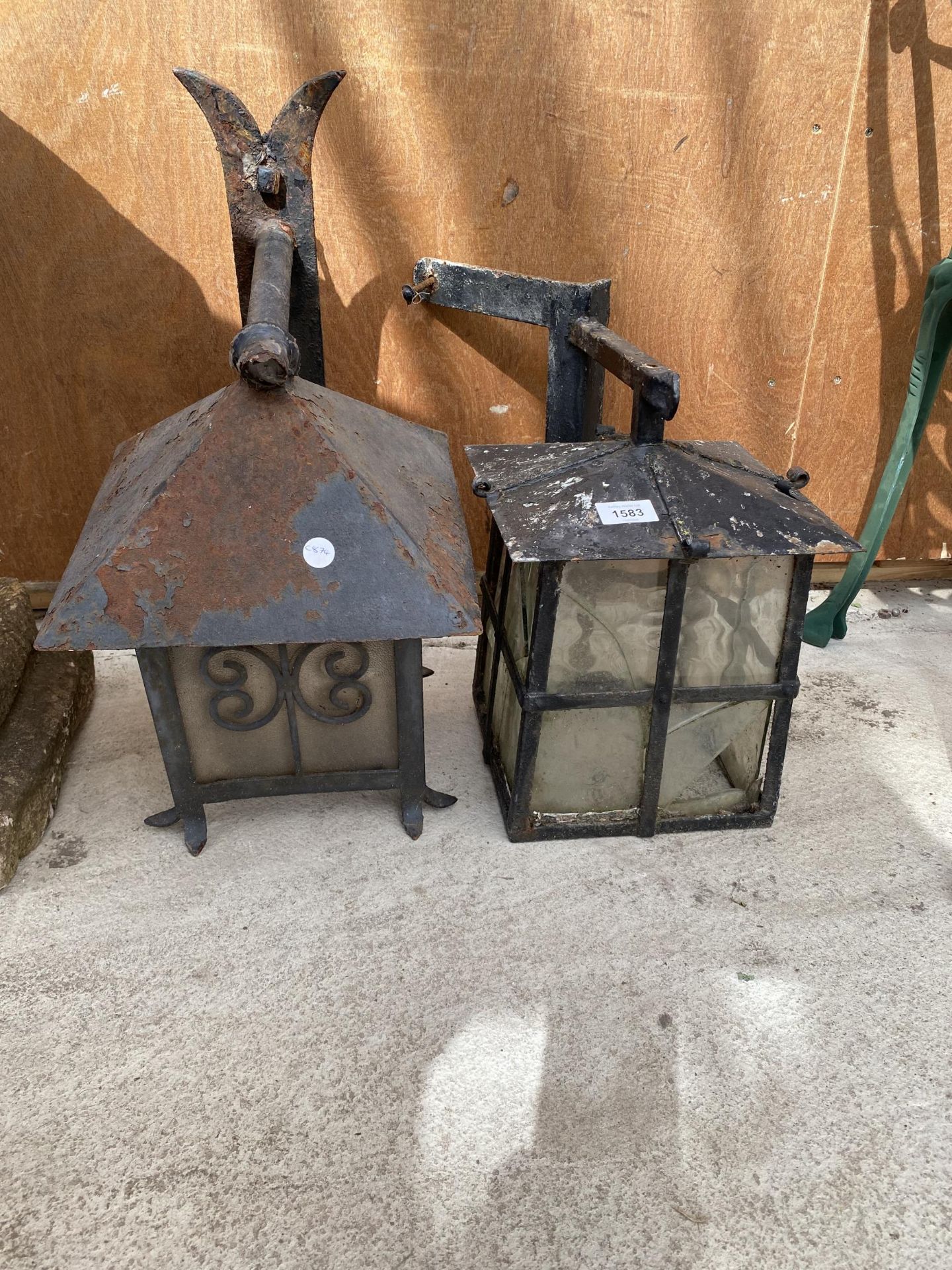 TWO VINTAGE COURTYARD LIGHT FITTINGS