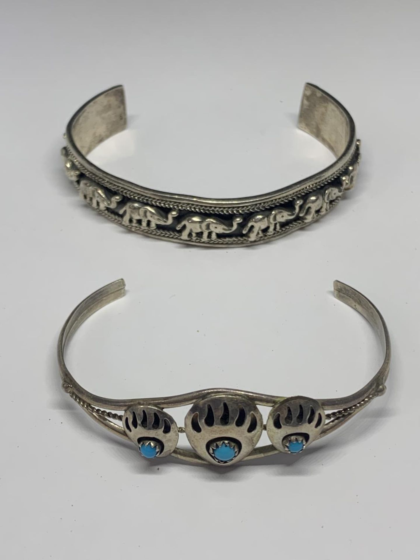 TWO SILVER BANGLES